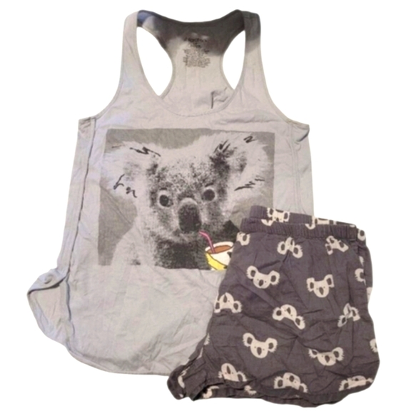 Xhilaration Koala Gray and White Tank Top and Shorts Pajama Set Size - Picture 1 of 9